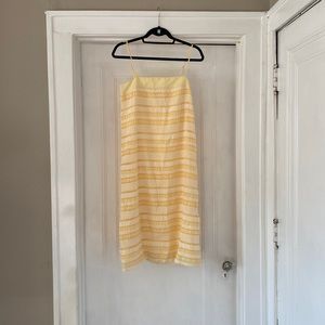Yellow and white dress